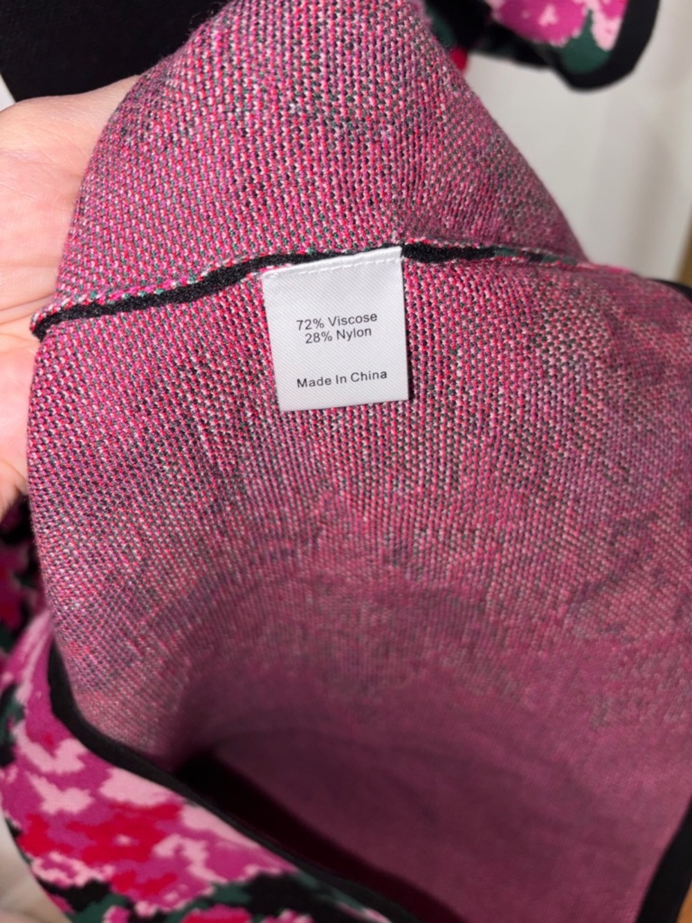 Tuckernuck Black Mini Shift Dress with Pink Floral Panels - Picture 6 of 6